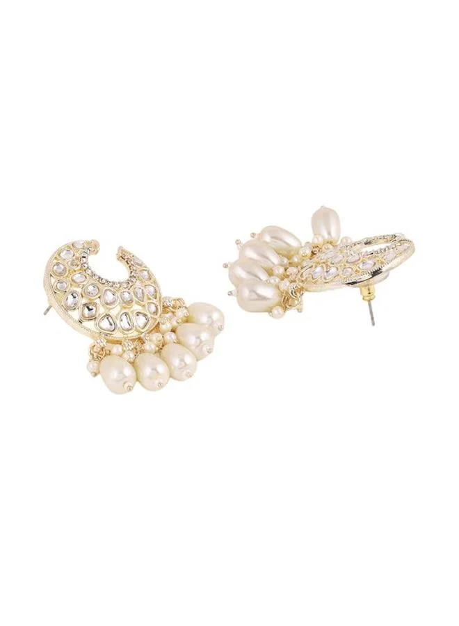 Priyaasi Elegant Women Brass Earrings with pattern and secured with Post and Back closure and styled in ideal for Ethnic moments — exude elegance in every glance.