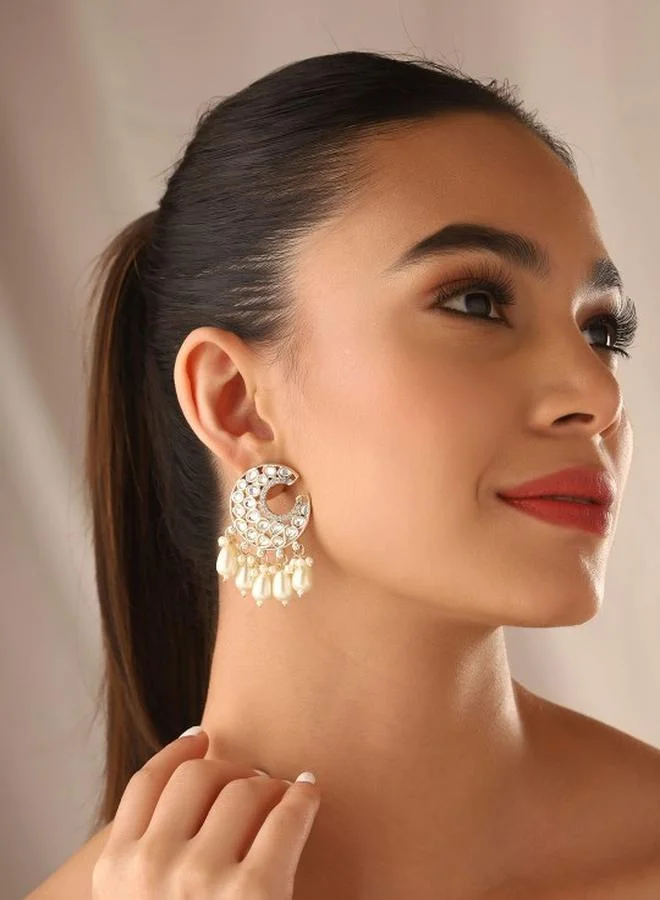 Priyaasi Elegant Women Brass Earrings with pattern and secured with Post and Back closure and styled in ideal for Ethnic moments — exude elegance in every glance.