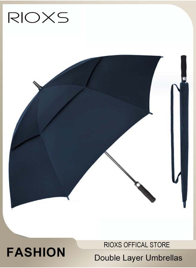 RIOXS Extra Large Size Automatic Open Double Layer Golf Umbrellas Waterproof Windproof  Sun Rain Protection Umbrella with Comfortable Handle  - Image 1