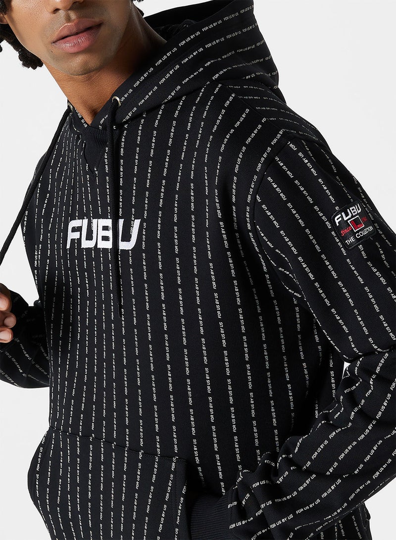 FUBU Varsity Logo Pinstripe Hoodie - Image 3