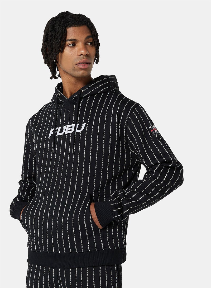 FUBU Varsity Logo Pinstripe Hoodie - Image 1