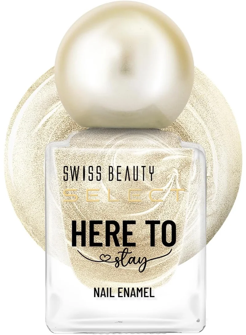 سويس بيوتي Swiss Beauty Select Here to Stay Nail Enamel with High gloss finish | Waterproof & Long-Lasting | Non - stain chip resistant | Shade- Chunky Champagne, 12ml |