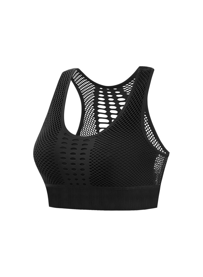 2PCS Women's High Impact Seamless Sports Bra and High Waist Running Shorts Set, Perfect for Yoga, Gym, and Athletic Workouts - Comfortable and Stylish Activewear (Size L) - Image 1