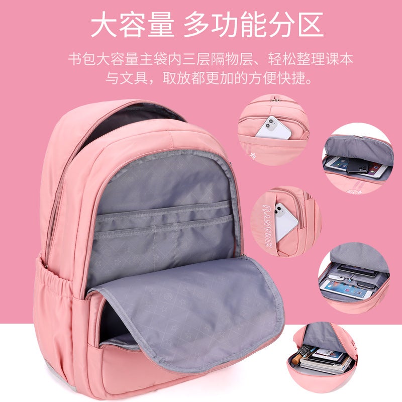 Natural Fish Korean Version Of The New Beginner Senior High School Trolley Schoolbag Primary School Students Dual-Use Backpack Six-Wheel Climbing Ladder - Image 5