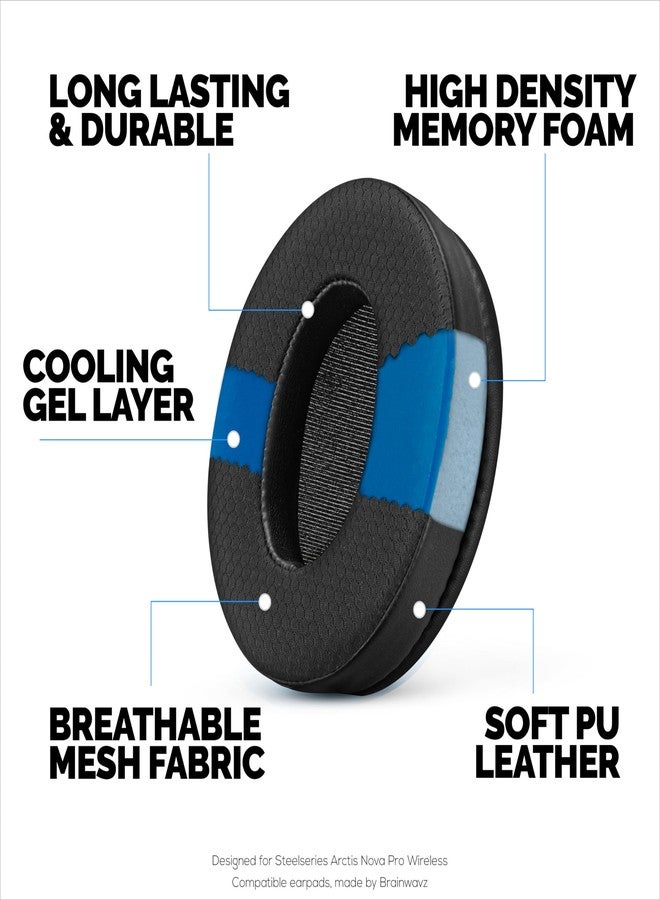 Brainwavz Hybrid Earpads for HyperX Cloud 1, 2/2 Wireless, Core, Flight/Flight S, Alpha/Alpha S Headsets & More, Soft Breathable Fabric, Cooling Gel, Extra Comfort, Durable & Long Lasting - Image 3