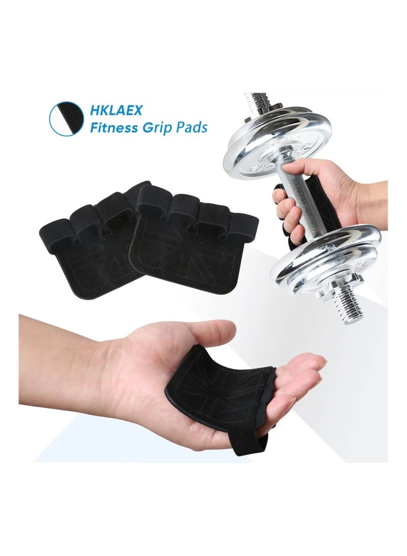 SYOSI Fitness Gym Grip Pads for Weightlifting Powerlifting Cross Training Exercise Deadlift,4 Finger Loop Gym Workout Gloves for Men & Women The Gripper Palm Protection  - Image 3