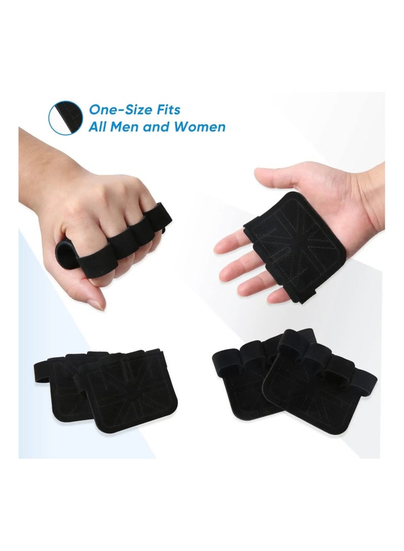 SYOSI Fitness Gym Grip Pads for Weightlifting Powerlifting Cross Training Exercise Deadlift,4 Finger Loop Gym Workout Gloves for Men & Women The Gripper Palm Protection  - Image 4