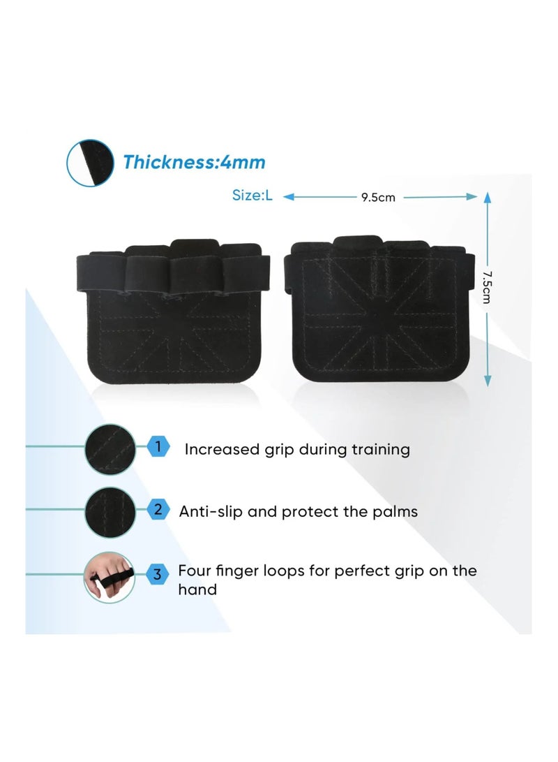 SYOSI Fitness Gym Grip Pads for Weightlifting Powerlifting Cross Training Exercise Deadlift,4 Finger Loop Gym Workout Gloves for Men & Women The Gripper Palm Protection  - Image 2