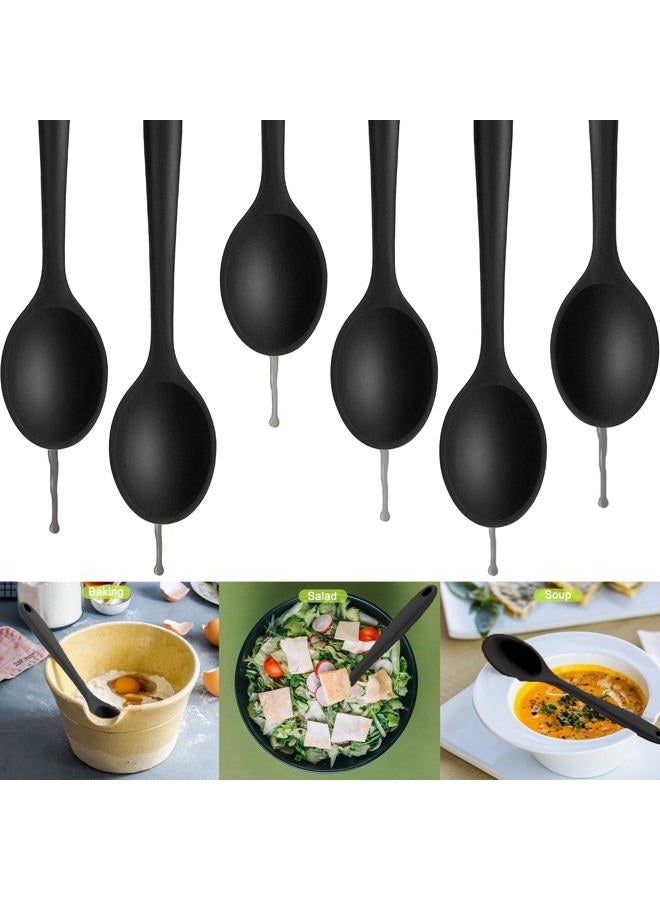 Beieverluck 6 Pack Large Silicone Cooking Spoons 10.8'' Heat Resistant Kitchen Spoons for Cooking Silicone Serving Stirring Mixing Spoons, 6 Colors - Image 4