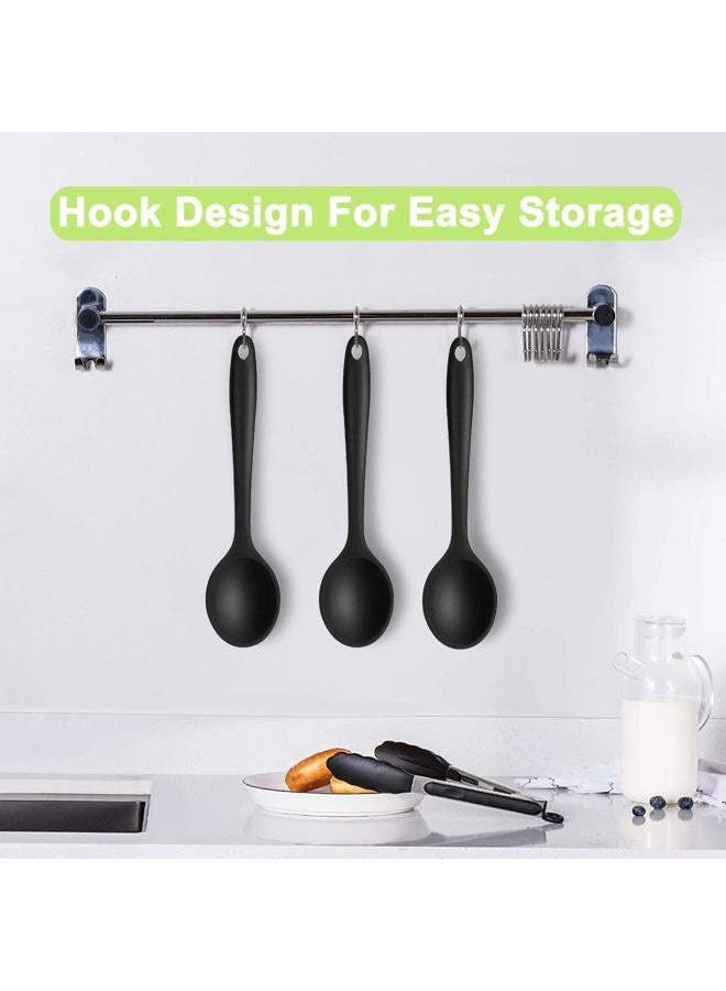 Beieverluck 6 Pack Large Silicone Cooking Spoons 10.8'' Heat Resistant Kitchen Spoons for Cooking Silicone Serving Stirring Mixing Spoons, 6 Colors - Image 3