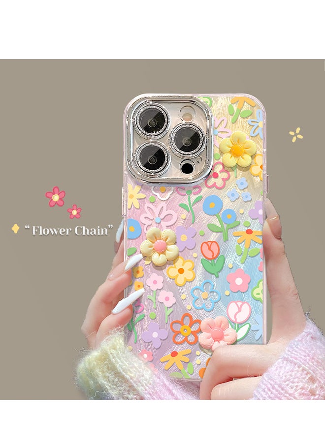 X-level iPhone 16 Pro Max Cover Case ,Cute 3D Resin Flower with Lanyard Wrist Strap Women Girl IPhone Case Anti-Yellow & Anti-Scratch, Ultra Slim, for iPhone 16 Pro Max ( colorful ) - Image 4