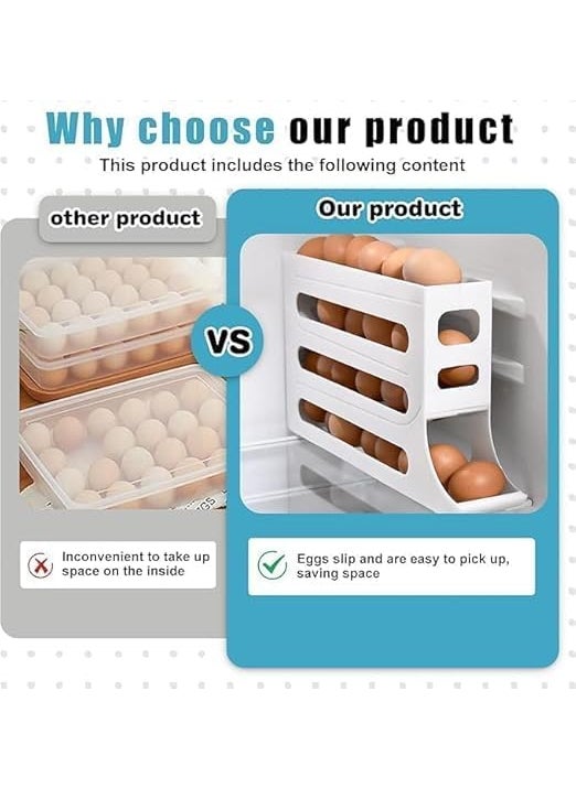 Jenibri JENIBRI SpaceSaving Egg Dispenser for Kitchen RefrigeratorLarge Capacity Egg Organizer 36 EggsEasytoClean Transparent Egg Storage BoxPerfect for Fridge Pantry Organization MULTICOLOUR  - Image 5