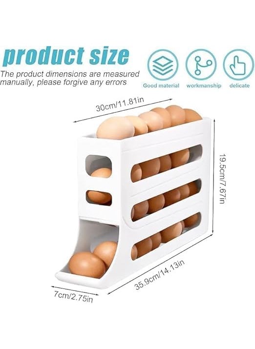 Jenibri JENIBRI SpaceSaving Egg Dispenser for Kitchen RefrigeratorLarge Capacity Egg Organizer 36 EggsEasytoClean Transparent Egg Storage BoxPerfect for Fridge Pantry Organization MULTICOLOUR  - Image 2