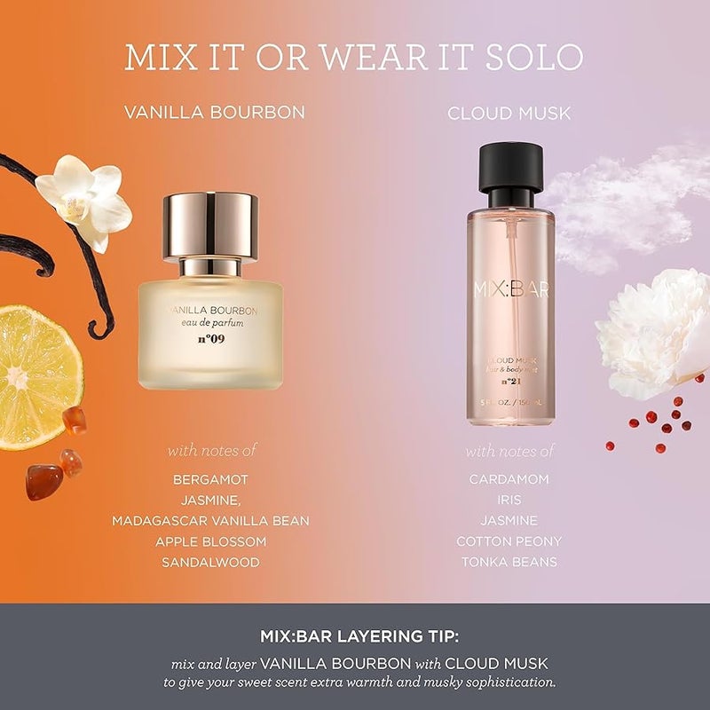 MIX:BAR Vanilla Bourbon EDP Eau De Perfum - Long-Lasting Perfume for Women & Everyday Wear, Paraben Free, Clean Ingredients, Fragrance - Spray 1.7 fl oz - Image 4