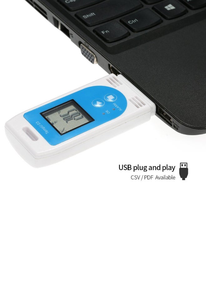 جهاز تسجيل بيانات الرطوبة ودرجة الحرارة بمنفذ USB قابل لإعادة الاستخدام أبيض 15.2Ø³Ù†ØªÙŠÙ…ØªØ± - Image 2