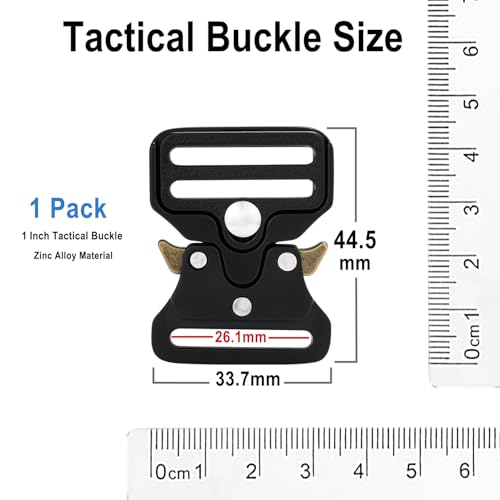 ManTangSun 1 Inch Tactical Buckle for Paracord Bracelets, Metal Tactical Paracord Buckle Hardware for Tactical Vest, Dog Collar, Backpack Strap Clip Replacement Accessories - Image 2