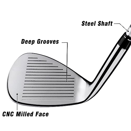 PGM Golf Wedge for MenWomen 525660 Degree Gap Wedge Sand Wedge Lob Wedge Right Hand Low Center of Gravity Milled Face for More Spin Easily Escape from Bunker - Image 3