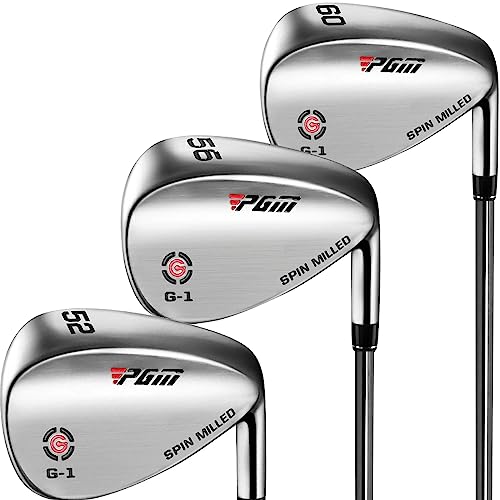 PGM Golf Wedge for MenWomen 525660 Degree Gap Wedge Sand Wedge Lob Wedge Right Hand Low Center of Gravity Milled Face for More Spin Easily Escape from Bunker - Image 1