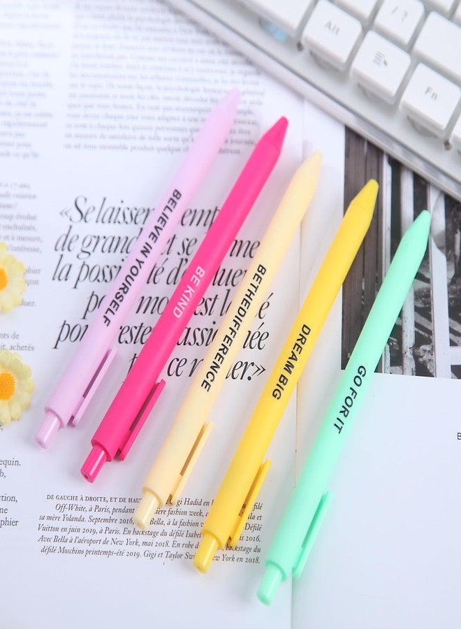 SYSDTTD SYSOTTD Colorful Ballpoint Pens Set, 14 Pastel and Vibrant Colors, Smooth Writing (MOTIVATIONAL STYLE) - Image 2