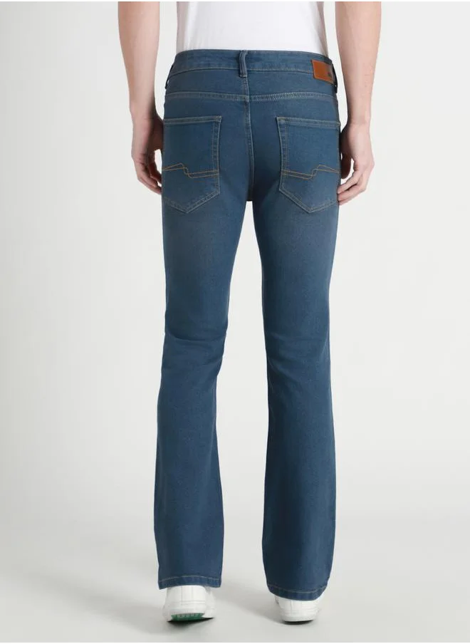 Dennis Lingo Mid Rise Bootcut Jeans with Pockets by Styli