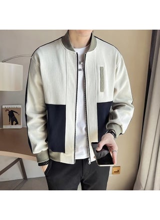 2023 Spring Autumn Trendy Casual Hip Hop Versatile Color Block Split Cap Sleeve Mens Jacket Fashionable Cardigan Apricot - pzsku/ZCD114093BE10CBA06611Z/45/1746208472/fba21304-4320-4b81-9768-fc19564a2f00