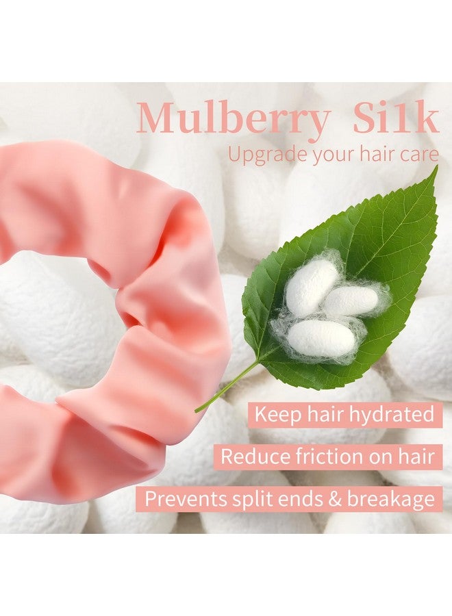 CHIROGRAPHY Mulberry Silk Hair Ties For Buns and Braids | Scrunchies for Frizz & Breakage Prevention Hair | Elastic Ponytail Holders for All Hair Types (Pack of 5) - Image 2