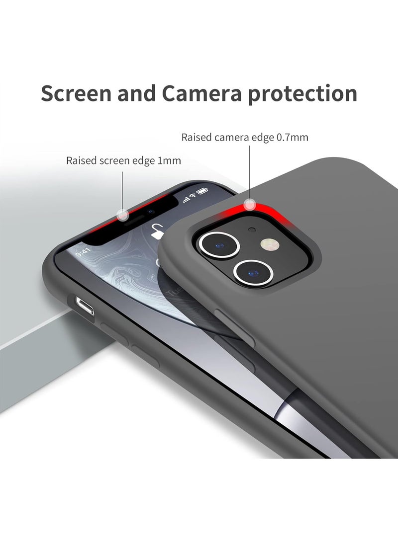 أكاليكس جراب سيليكون سائل فاخر لهاتف iPhone 12 و iPhone 12 Pro، تصميم نحيف، ملمس ناعم مع بطانة من الألياف الدقيقة وحماية معززة للكاميرا - متين ومقاوم لبصمات الأصابع | رمادي متوسط - Image 5