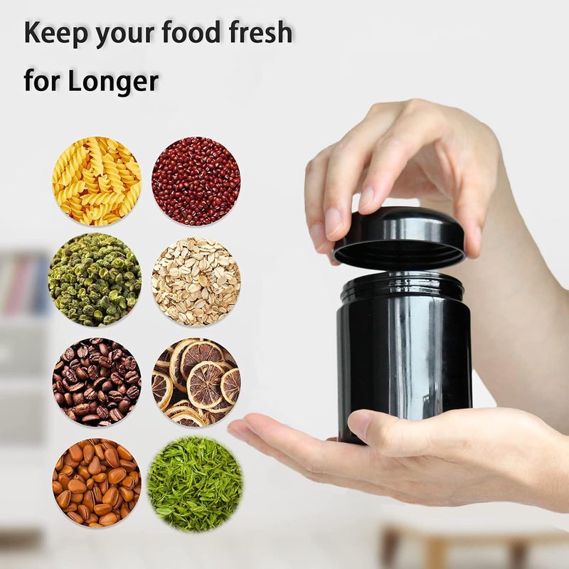 Black Glass Airtight Storage Container Jar 200ml with UV Protection for Spice Coffee - Image 5