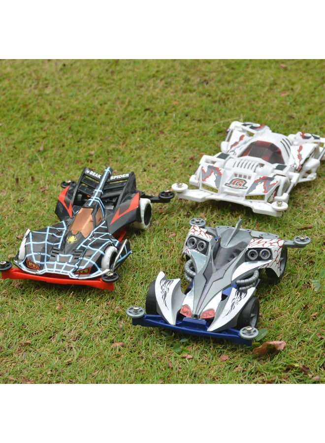 Jiepin Mini 4WD نموذج مجمع MS هيكل مجزأ داخلي سلسلة ممتص الصدمات Mikado Superstar Science and Education Racing Car - اللون: أحمر Big Mac 【إصدار مطلي بالرش】 - Image 4