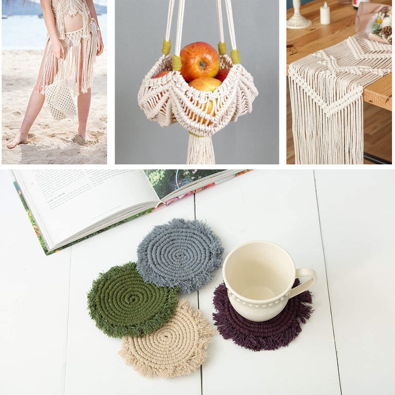 NOANTA Eucalyptus Macrame Cord 3mm x 109yards, Colored Macrame Rope Cotton Rope Macrame Yarn, Colorful Cotton Craft Cord for Wall Hanging, Plant Hangers, Crafts, Knitting - Image 2