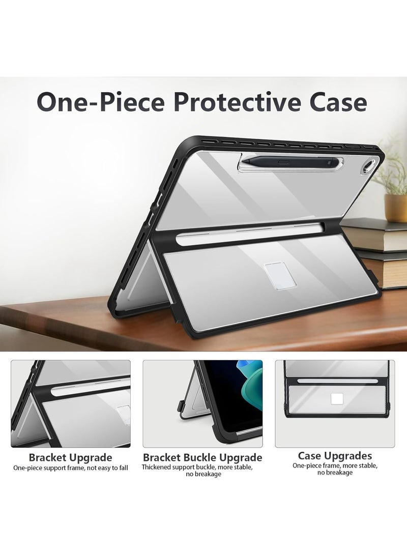 حافظة صلبة لجهاز Microsoft Surface Pro مقاس 12 بوصة - الإصدار الأول (2025) - غطاء متين ومقاوم للصدمات بتصميم كتابي، مزود بغطاء خلفي شفاف ومتوافق مع لوحة مفاتيح Type Cover. - Image 3