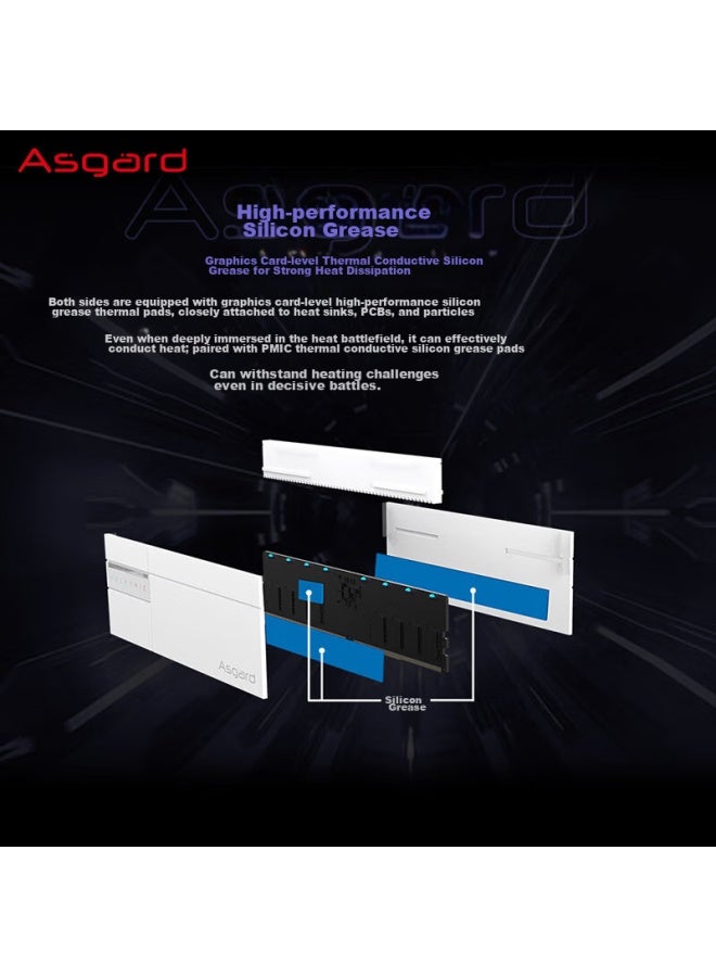 Asgard 32gb Kit Ddr5 6000 Desktop Memory Module, Rgb Light Bar - Valkyrie Ii Polar White - Image 2