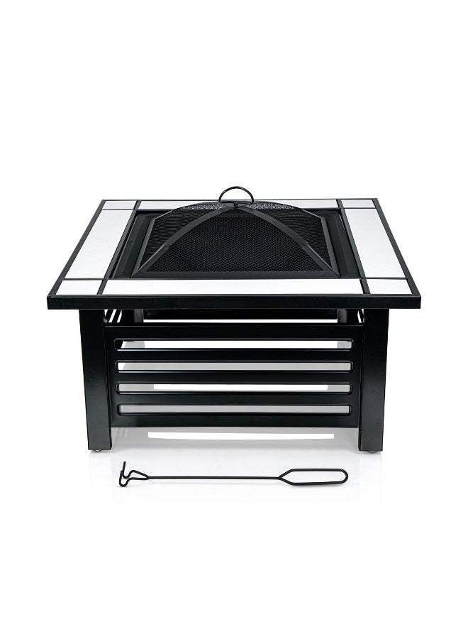 SIDDIQ Irn0010013 Iron Slate Fire Pit 81x81cm 
