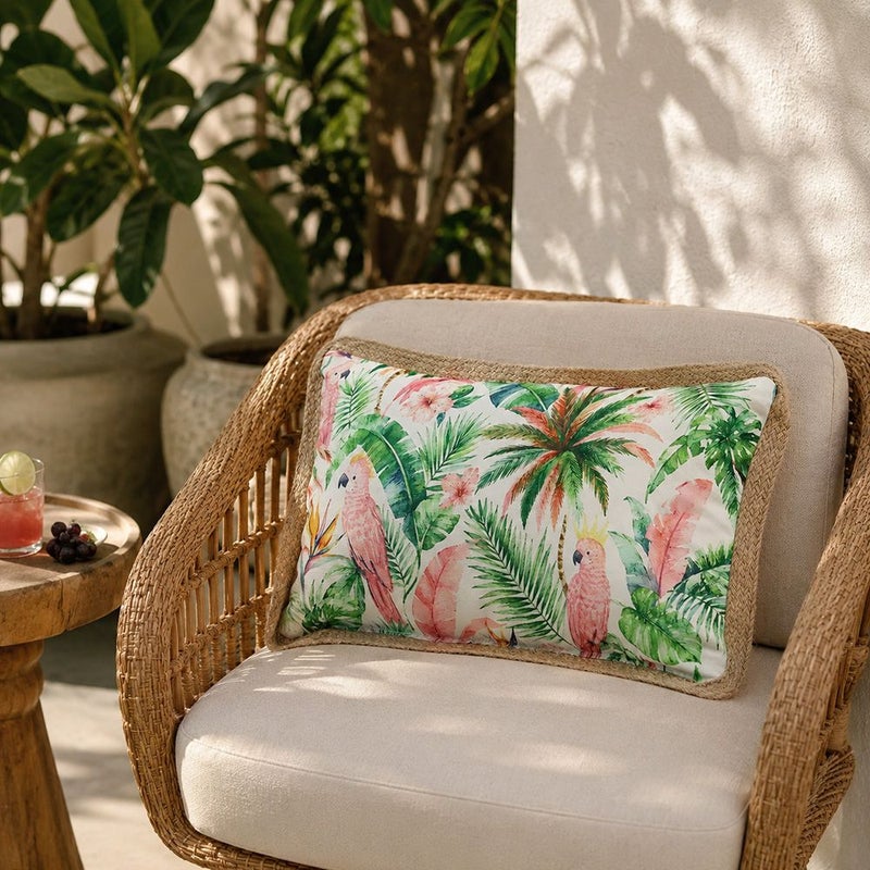 DANUBE HOME Lumber Pillow With Zipper 30X50Cm - Tropical Murmur, Multicolour, Tropical Lumbar Accent Pillow, 100% Polyester, For Balcony Seating, Garden Benches - Image 5