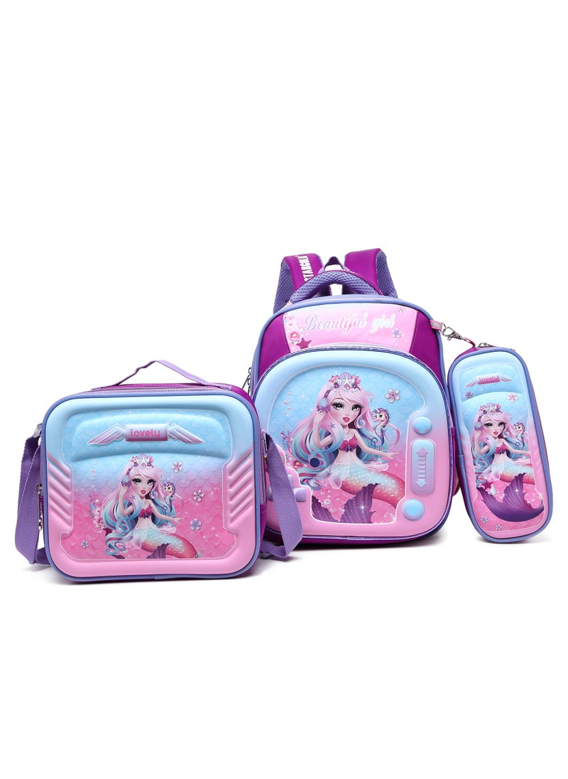 Stargold Baby Backpack 3Pcs Combo For Baby Girl With Adjustable Strap For School 12 Inch 