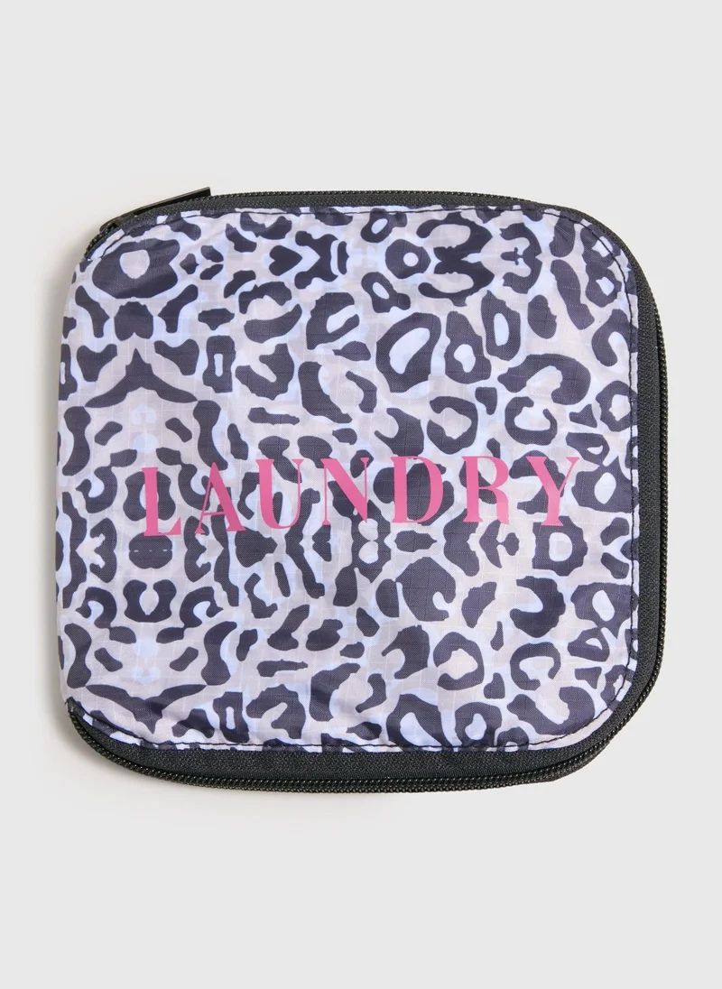 Matalan Leopard Laundry Bag Black