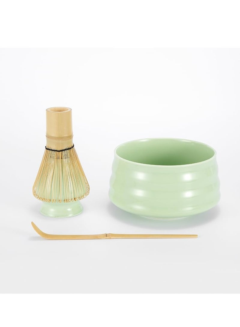 Captaintech Matcha Set - Matcha Whisk (Chasen), Traditional Scoop (Chashaku), Whisk Holder, Matcha Bowl - The Perfect Bamboo Matcha Kit to Prepare a Traditional Cup of Japanese Matcha Tea (Green) - Image 2