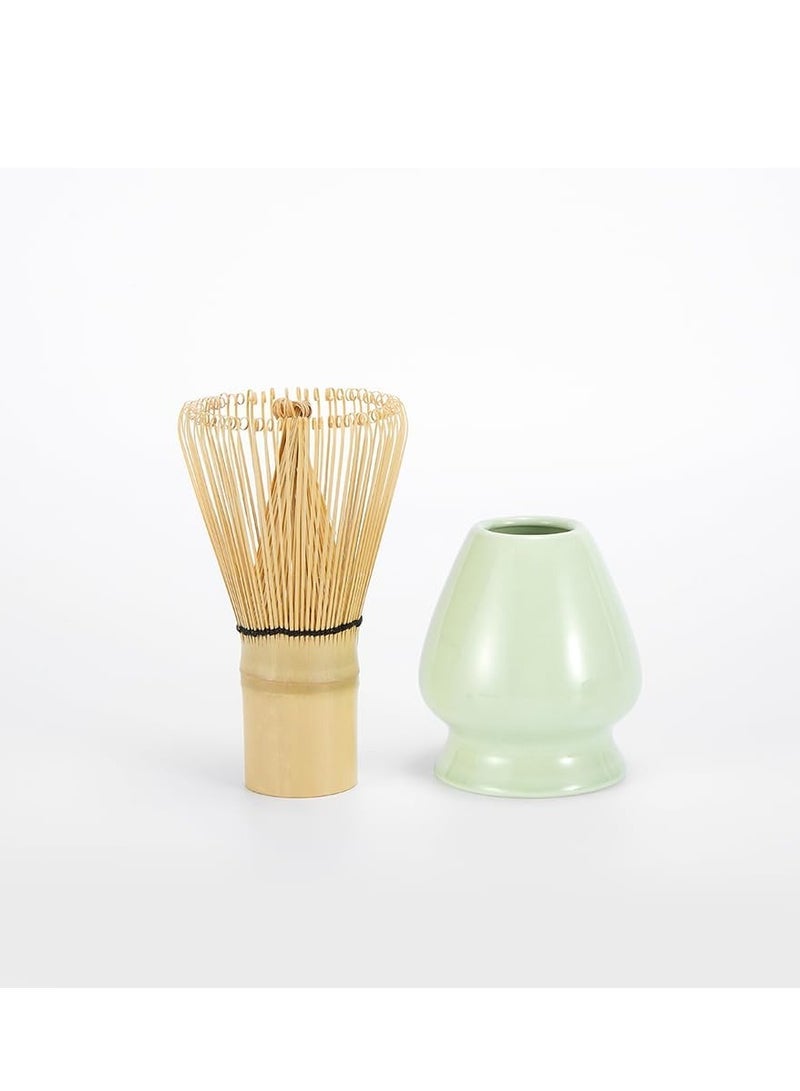 Captaintech Matcha Set - Matcha Whisk (Chasen), Traditional Scoop (Chashaku), Whisk Holder, Matcha Bowl - The Perfect Bamboo Matcha Kit to Prepare a Traditional Cup of Japanese Matcha Tea (Green) - Image 4