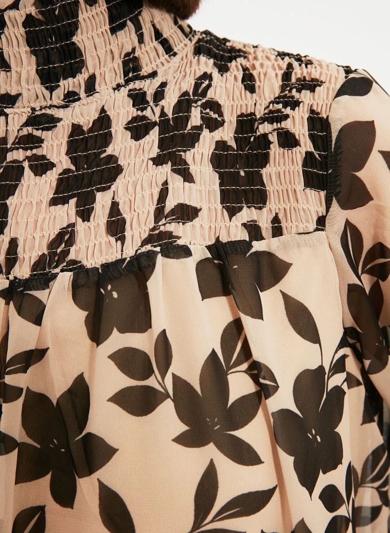 trendyol High Neck Printed Dress