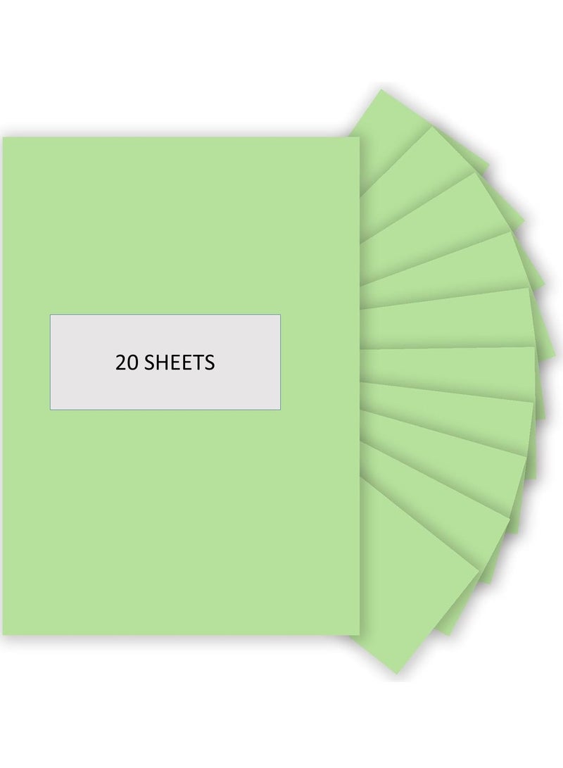 Funbo 20-Piece 50x70cm Size Bristol Card Chart Paper 220gsm Thickness Light Green - Image 1