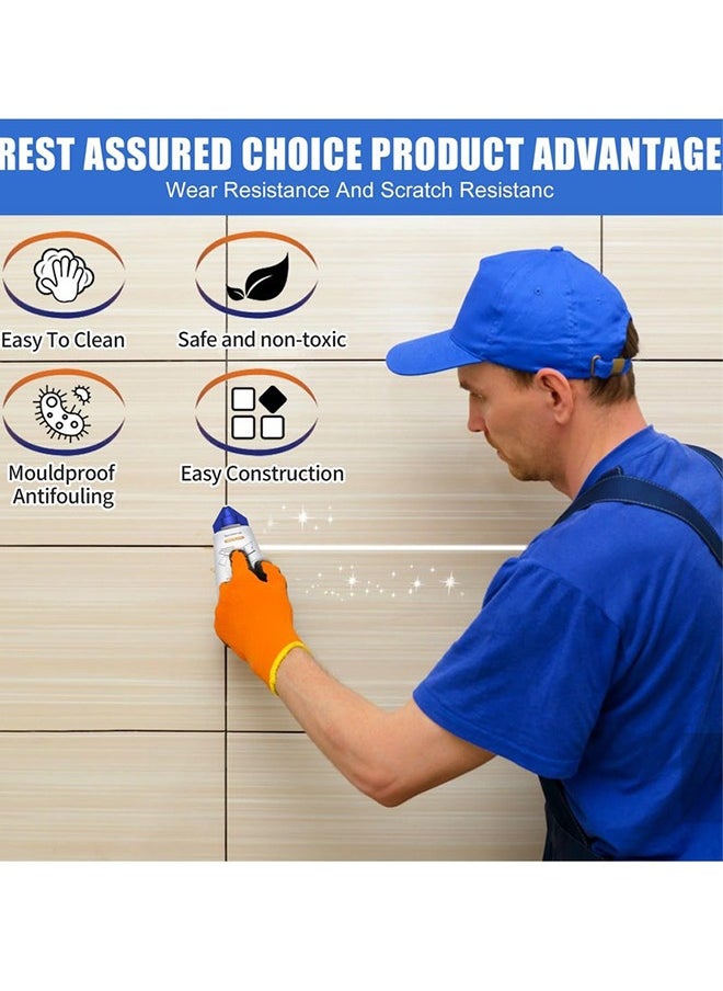 Tile Grout Paint Cement Crack Filler Grout Sealer for Shower Tile Floor Tile and More Complete Solution for Filling Cracks and Gaps in Tile Surfaces Easy and Safe to Use White