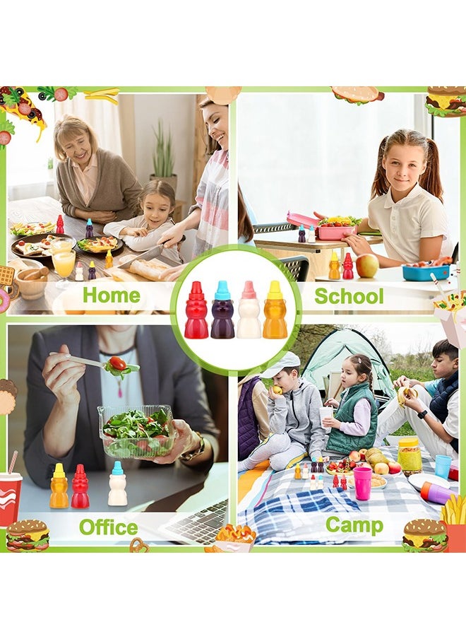 Generic - 16 Pcs Mini Condiment Squeeze Bottles Set, 25 Ml Bear Shaped Portable Ketchup Bottle for Lunch Box for Ketchup, Liquids, Sauces Syrup - Image 1