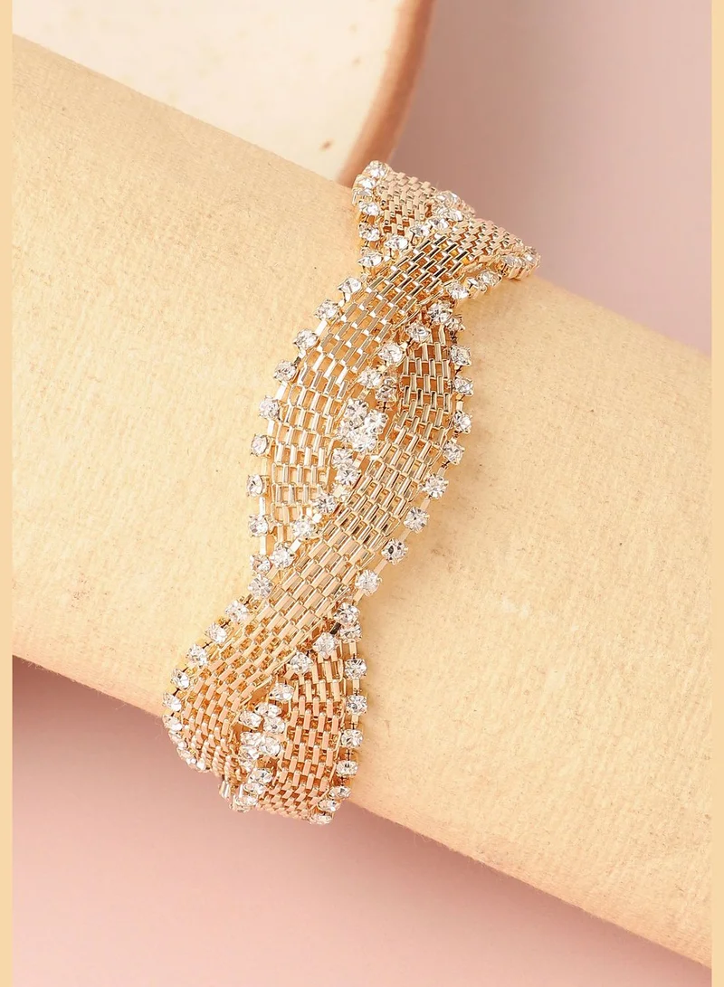 SOHI Gold Plated Designer Stone Party Bracelet For Women