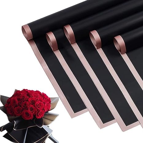 Just Flowers Waterproof Floral Wrapping Paper Roll Sheet, Florist Bouquet Supplies (Pack of 15 Rose Gold Edge Multicoloured Bouquet Wrapping Paper) - Image 5