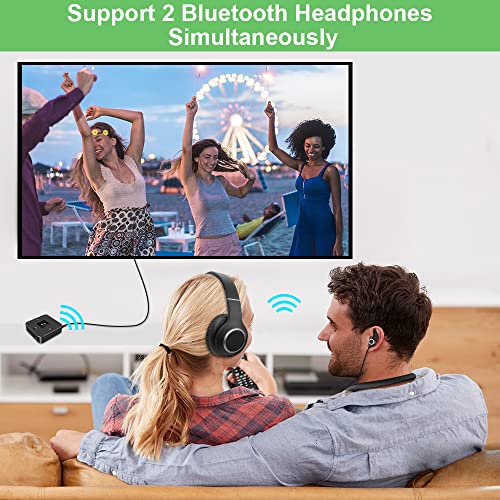 Golvery Bluetooth 5.0 Transmitter Receiver for TV Airplane, 2 in 1 Bluetooth Adapter for PC/DVD/MP3/Home Stereo/Speaker/Gym, Optical/RCA/AUX Connection, 25 Hours Playtime, Dual Link, Volume Control - Image 4