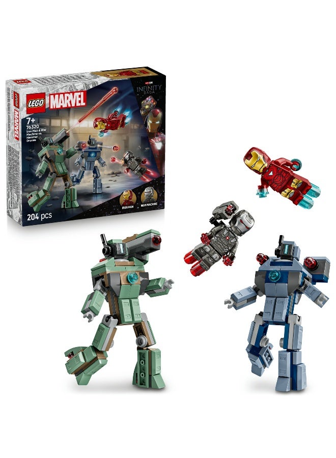 LEGO Marvel Iron Man & War Machine Vs. Hammer Drones 76320 Toy Building Set - Image 1
