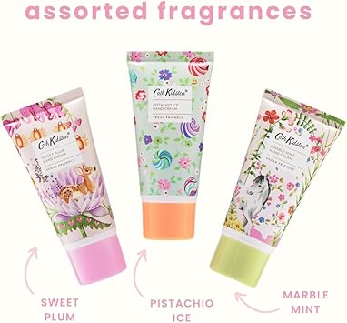 Cath Kidston مجموعة كاث كيدستون لمرطب اليدين 3 × 30 مل معطر وم infused بزيوت أساسية زبدة الشيا بحجم الجيب والسفر ونباتي وخالي من القسوة هدية جمال لها مجموعة كرنفال باريد - Image 3