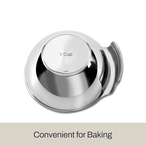 All-Clad Kitchen Essentials Stainless Steel Mini Measuring Bowl Set 3 Piece, Includes 1, 1/2 and 1/4 Stackable Measuring Cups, Gadgets for Cooking & Baking, Cookware Tools, Dishwasher Safe, Silver - Image 4