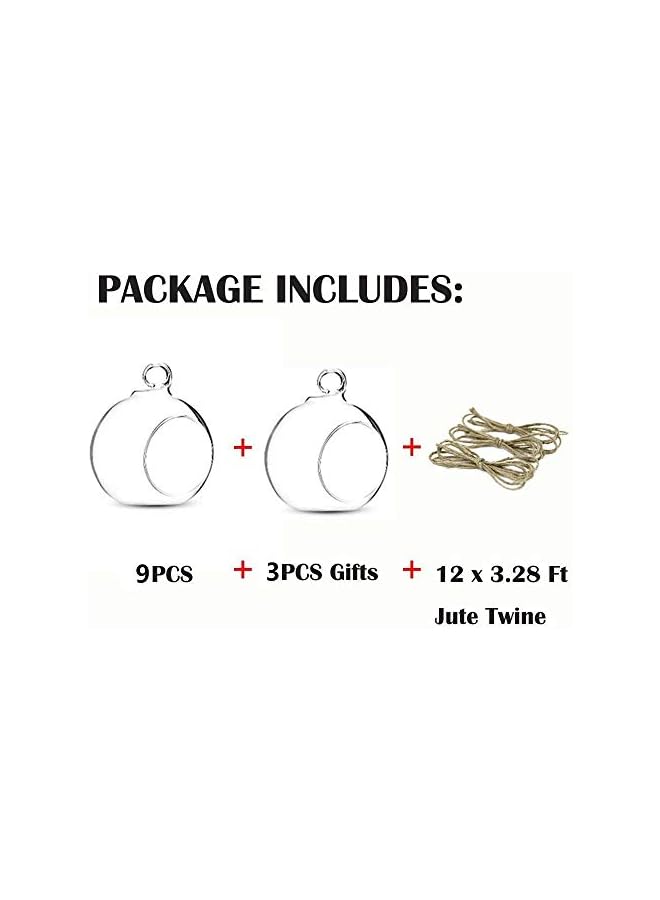 The Bros زخارف كروية زجاجية 12 قطعة بقطر 3.15 بوصة حديقة صغيرة معلقة لحاملات الشموع الضوئية لمركز حفلات الزفاف والمنزل - Image 2