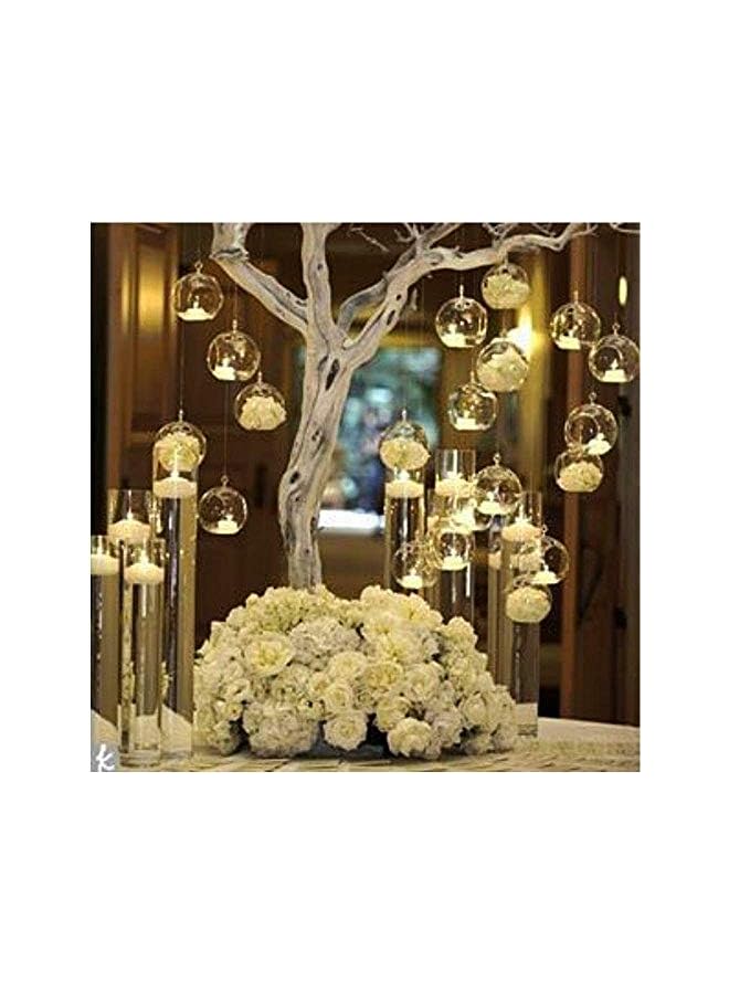 The Bros زخارف كروية زجاجية 12 قطعة بقطر 3.15 بوصة حديقة صغيرة معلقة لحاملات الشموع الضوئية لمركز حفلات الزفاف والمنزل - Image 3